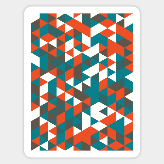 Retro cubes pattern Sticker by Olex022